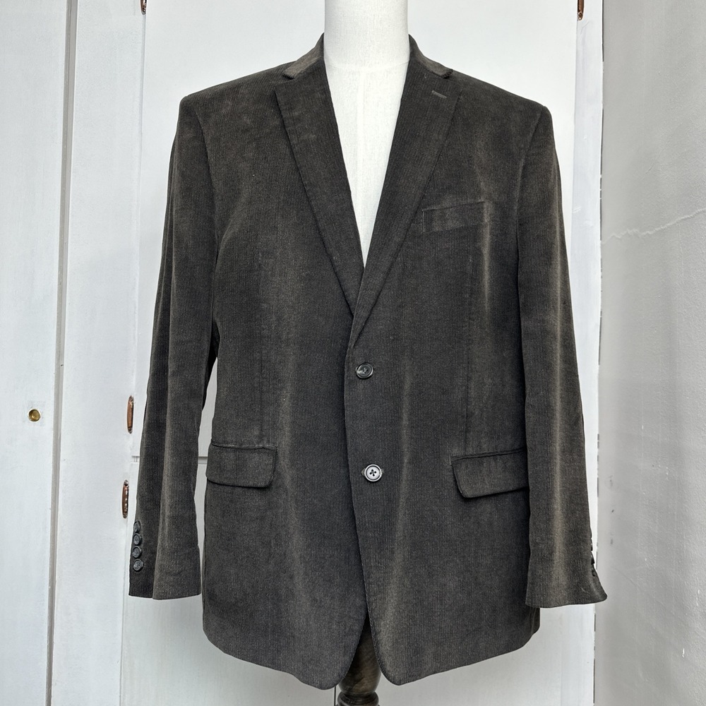 Chaps Corduroy Blazer Men 46R Dark Brown Elbow Patch Teacher Preppy